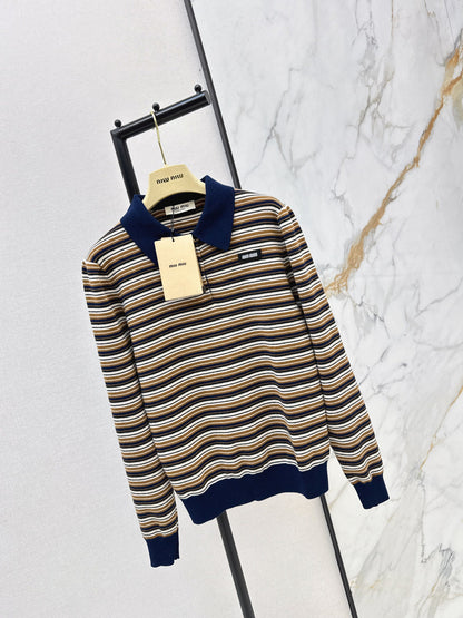 Miu NEW stripe polo shirts