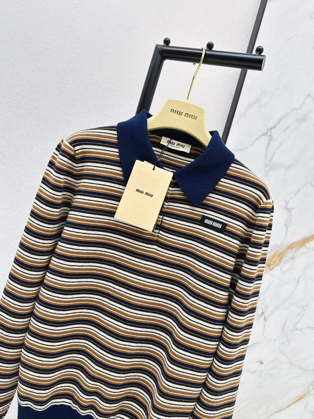 Miu NEW stripe polo shirts