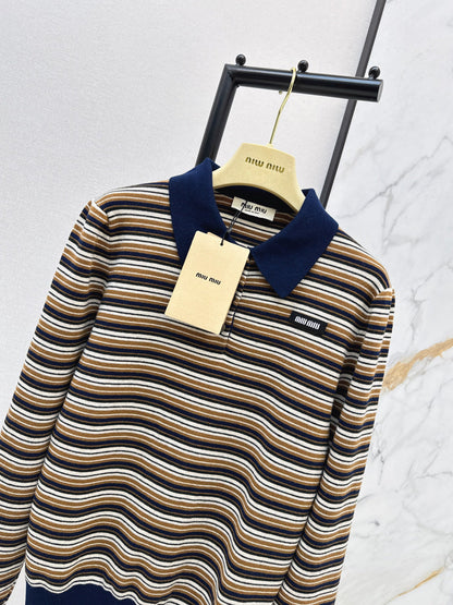 Miu NEW stripe polo shirts