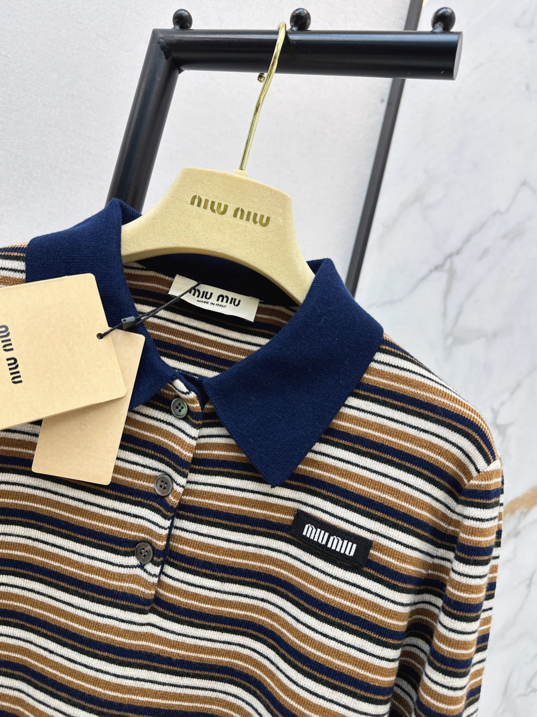 Miu NEW stripe polo shirts