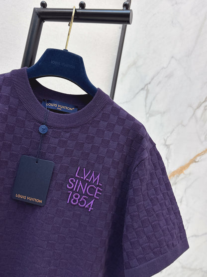Louis NEW check embroidery t-shirt