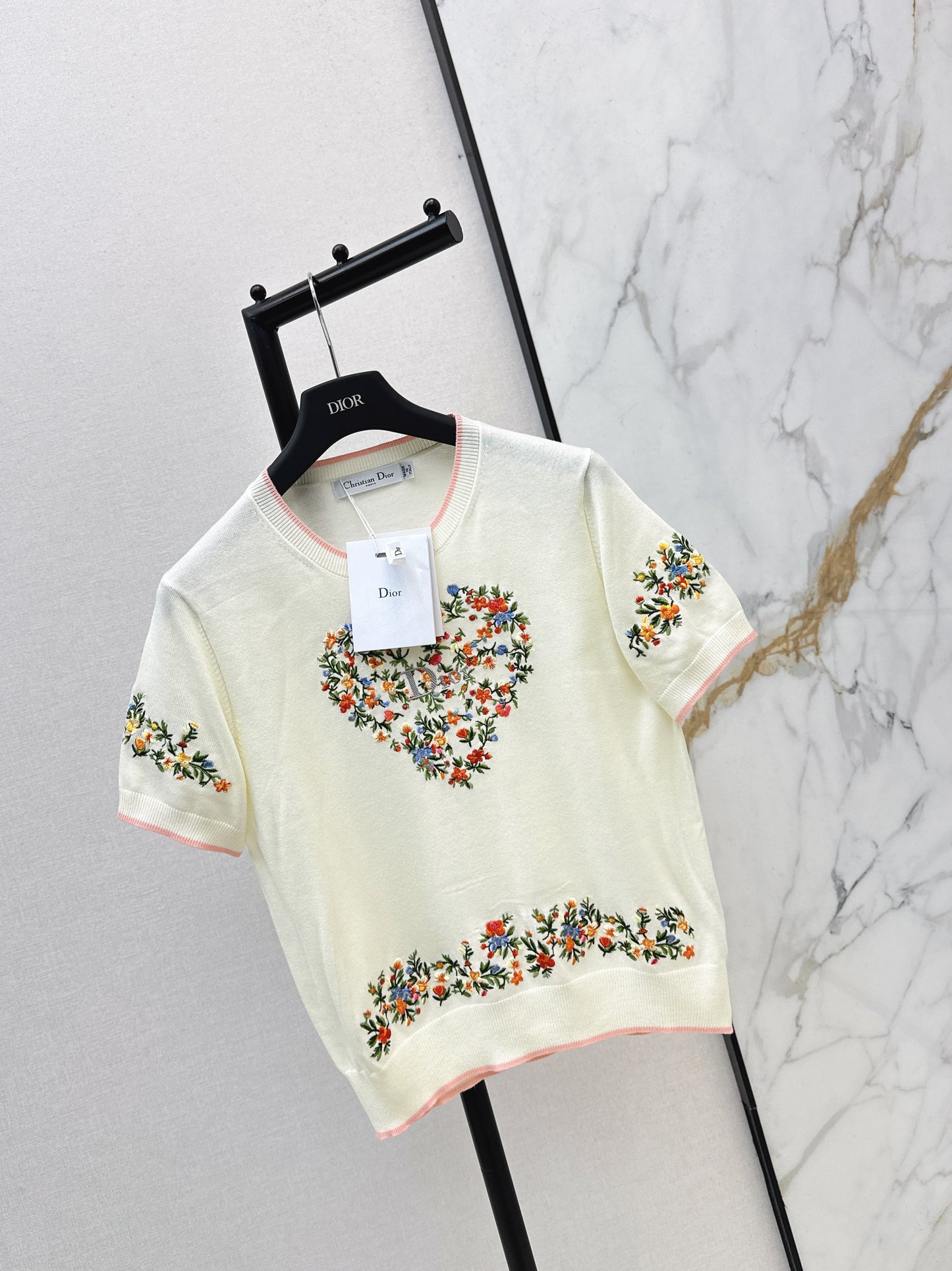 CD NEW embroidered short-sleeved sweater