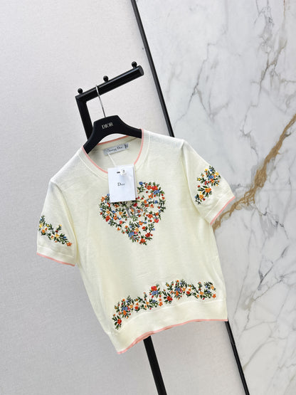 CD NEW embroidered short-sleeved sweater