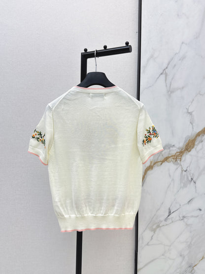 CD NEW embroidered short-sleeved sweater