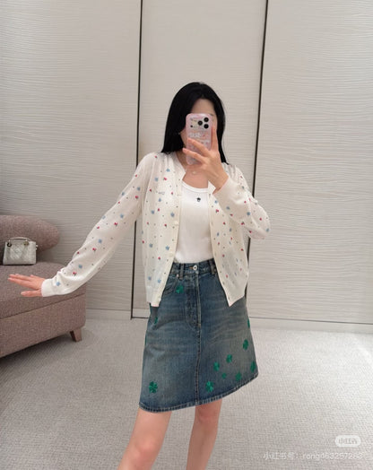 CD NEW embroidery cardigan