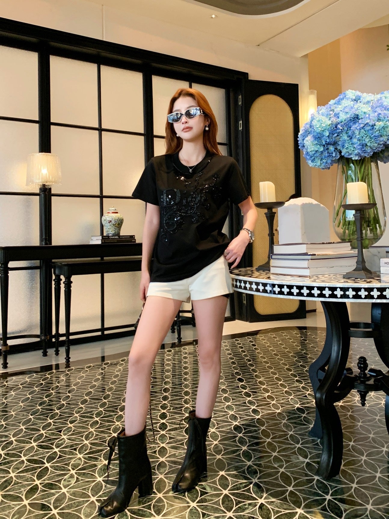 CD NEW 3d embroidery beading t-shirts