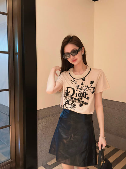 CD NEW 3d embroidery beading t-shirts