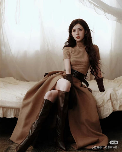 Max NEW high waisted belted full skirt