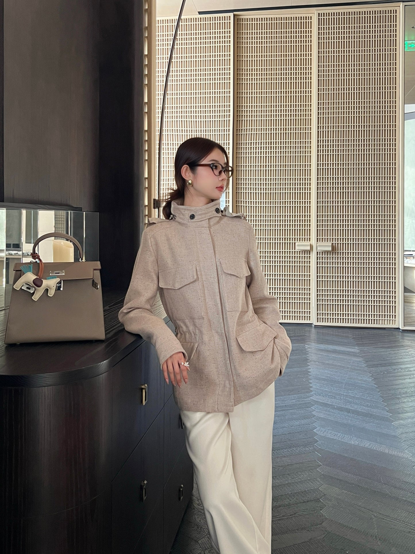 Loro NEW hooded drawstring waist jacket