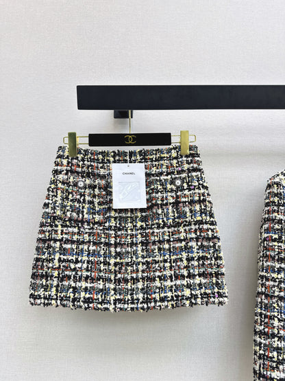 Chan NEW woven tweed skirts