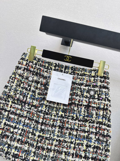 Chan NEW woven tweed skirts