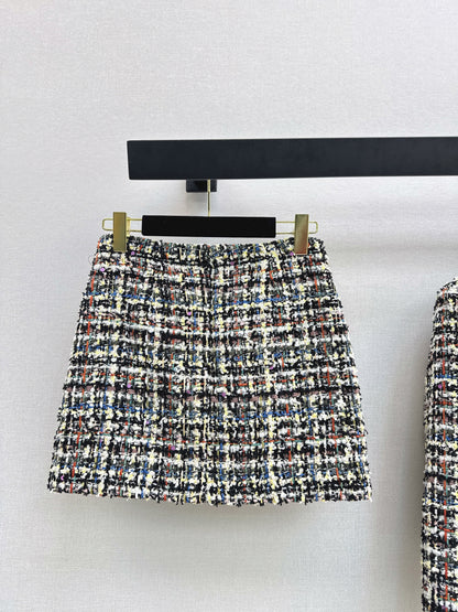 Chan NEW woven tweed skirts