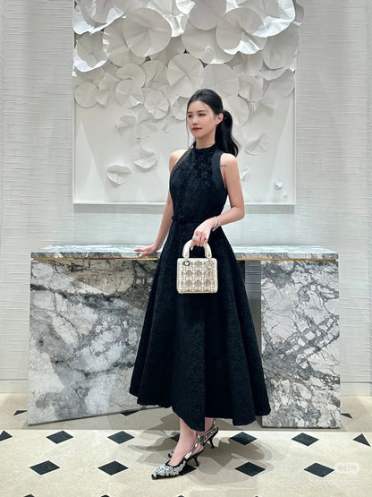 CD NEW jacquard belted dress