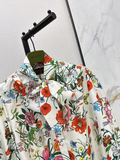 Guc NEW flower silk shirts
