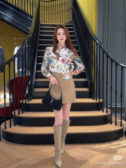 Guc NEW flower silk shirts