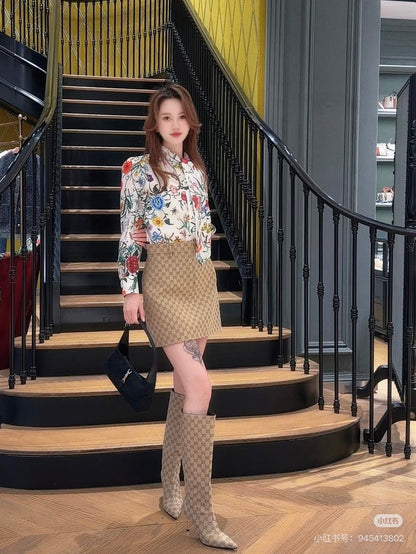 Guc NEW flower silk shirts