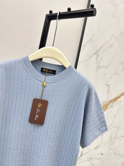 Loro NEW dropped-shoulder short-sleeved sweater