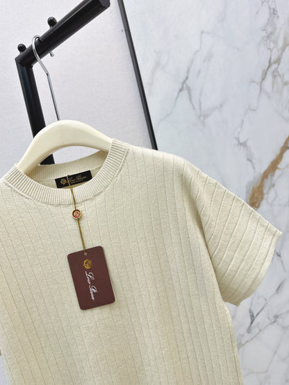 Loro NEW dropped-shoulder short-sleeved sweater