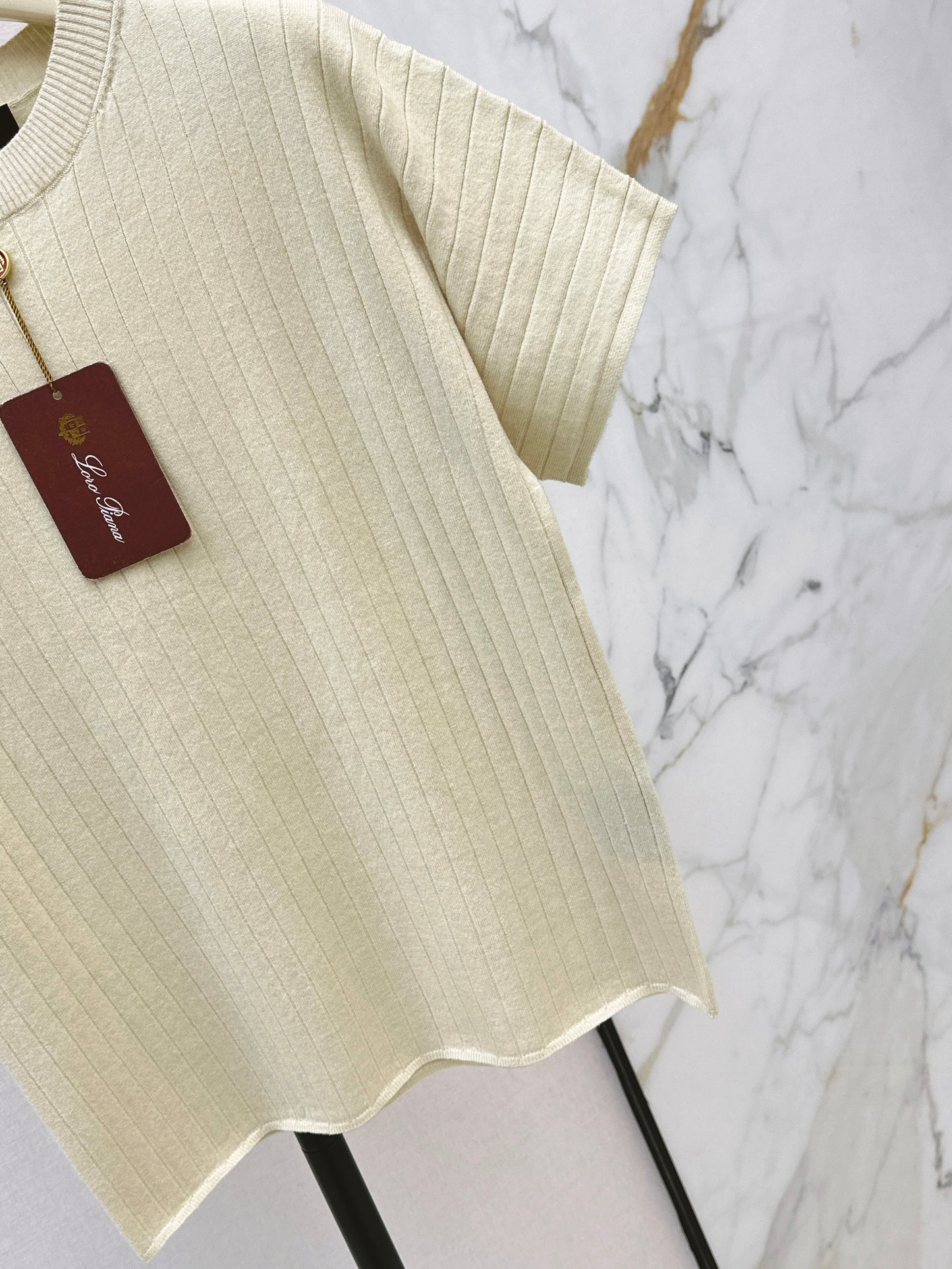 Loro NEW dropped-shoulder short-sleeved sweater