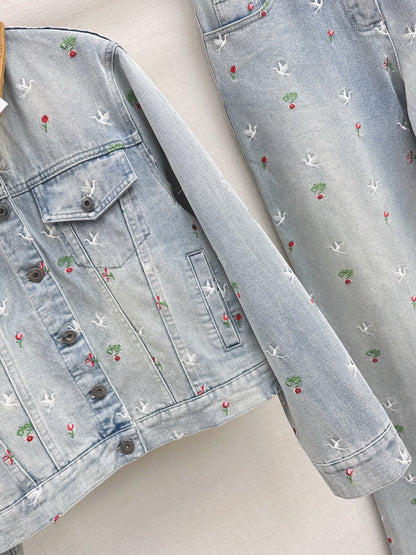 CD NEW embroidery denim jacket