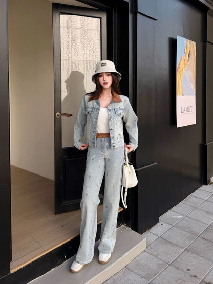 CD NEW embroidery straight jeans