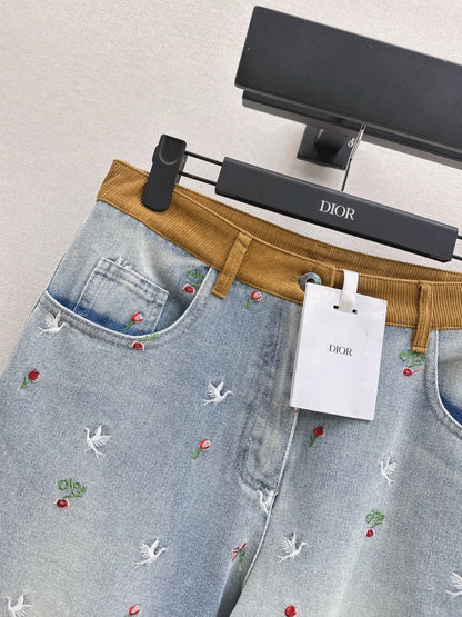 CD NEW embroidery straight jeans