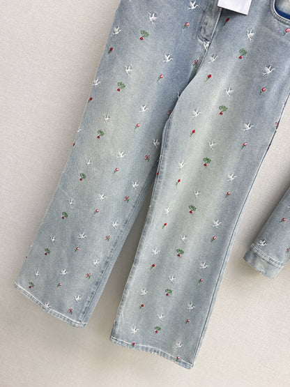 CD NEW embroidery straight jeans