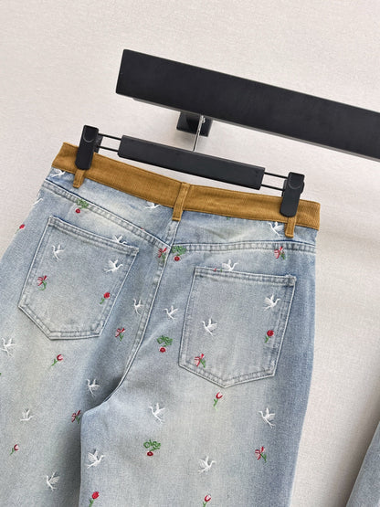 CD NEW embroidery straight jeans