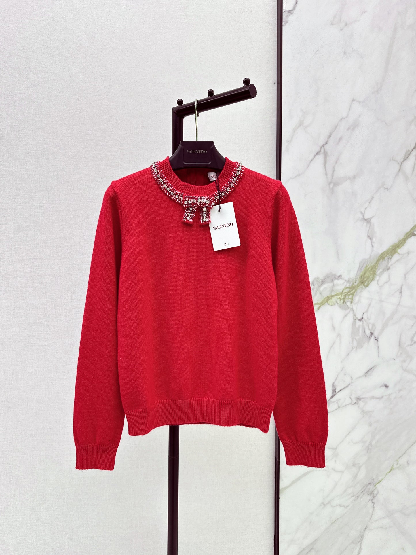 Valen NEW bow rhinestone sweater
