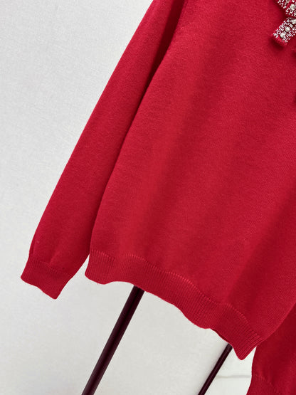 Valen NEW bow rhinestone sweater