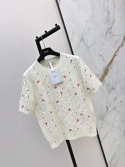 CD NEW embroidery short sleeve sweater