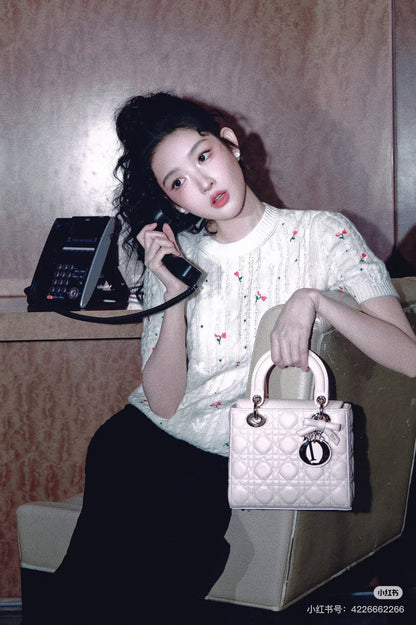 CD NEW embroidery short sleeve sweater