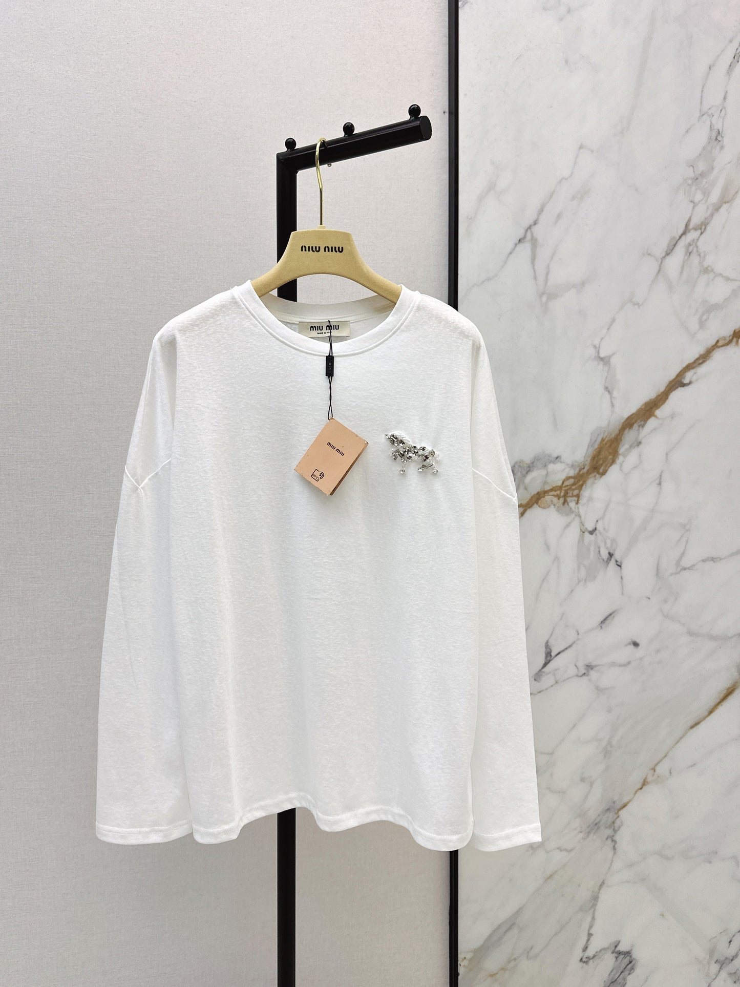 Miu NEW rhinestone tee