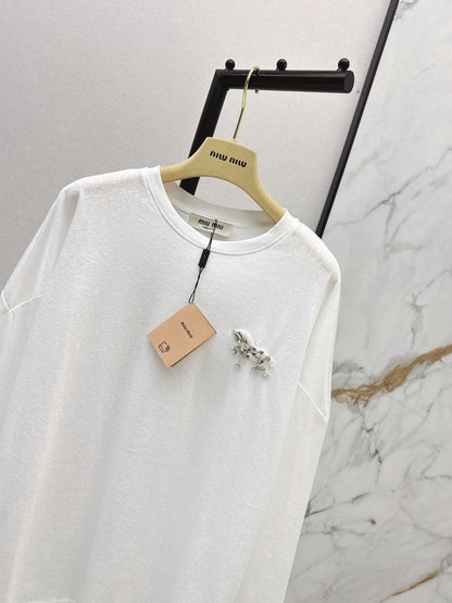 Miu NEW rhinestone tee