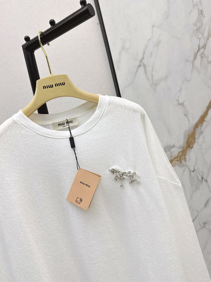 Miu NEW rhinestone tee
