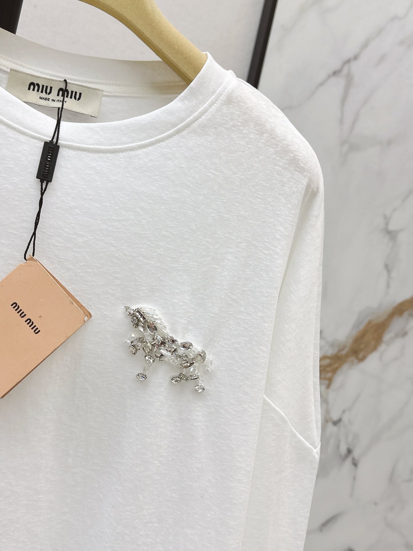 Miu NEW rhinestone tee