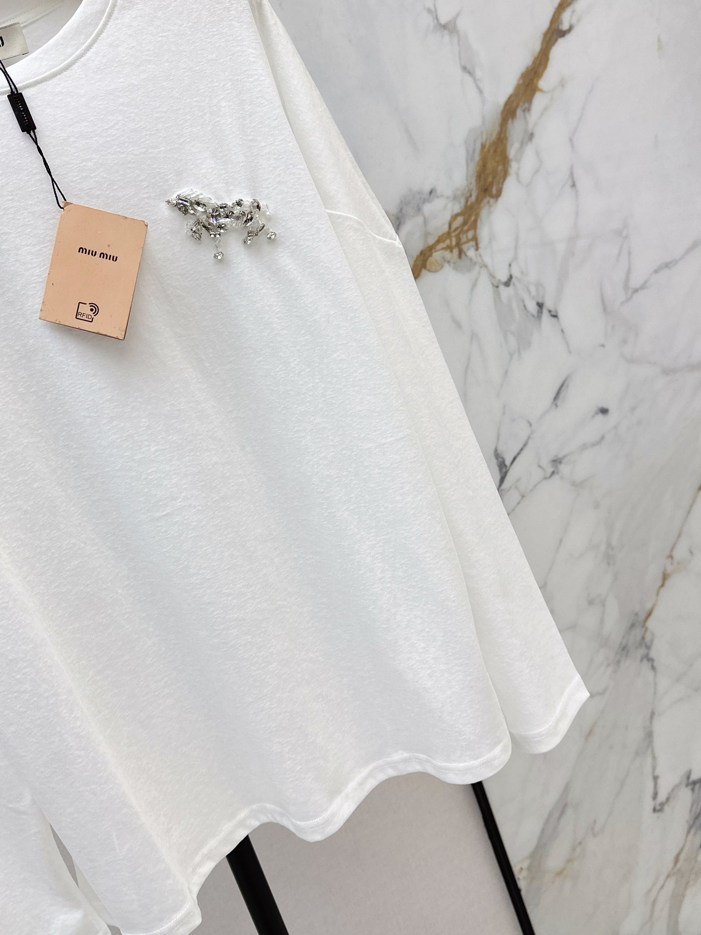 Miu NEW rhinestone tee