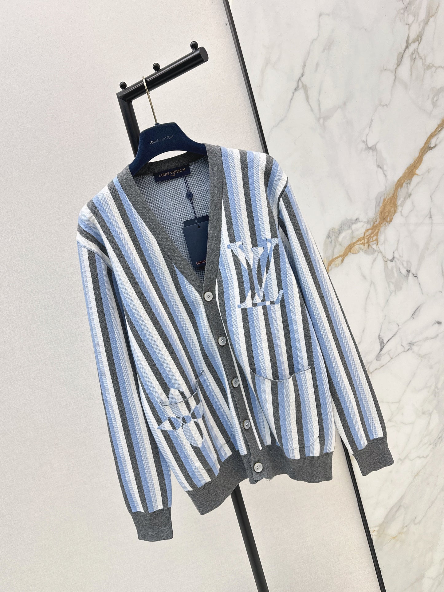 Miu NEW stripe knitted cardigan