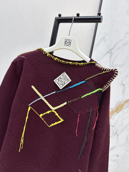 Loe NEW contrast stitching sweaster