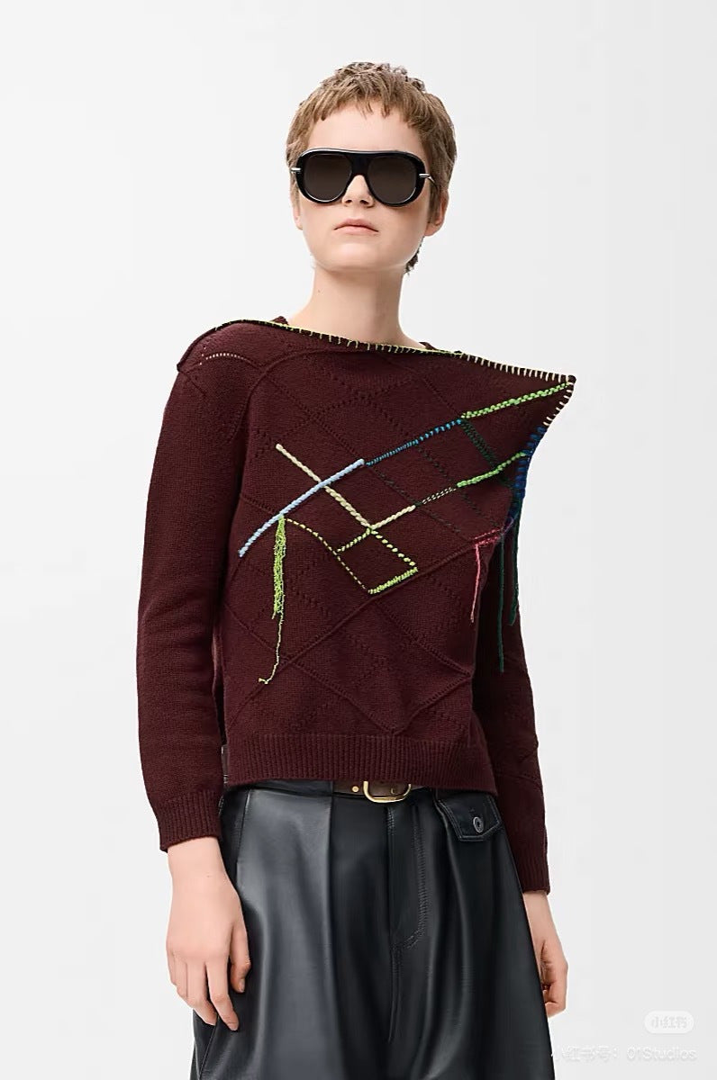 Loe NEW contrast stitching sweaster