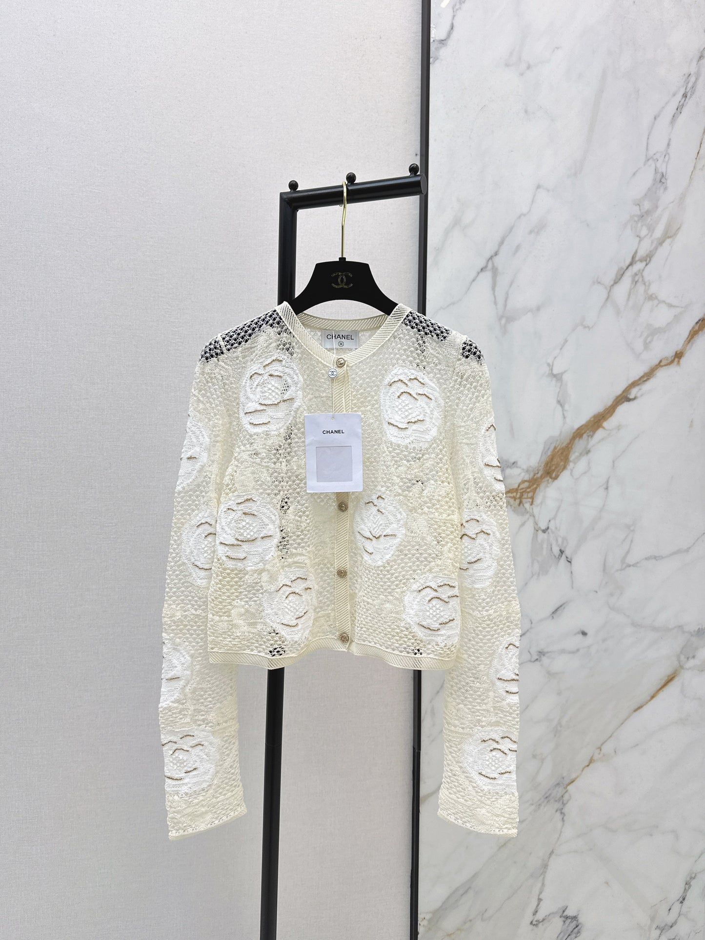 Chan NEW lace 3d flower cardigan