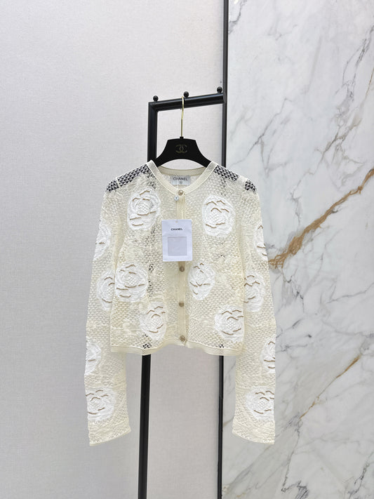 Chan NEW lace 3d flower cardigan