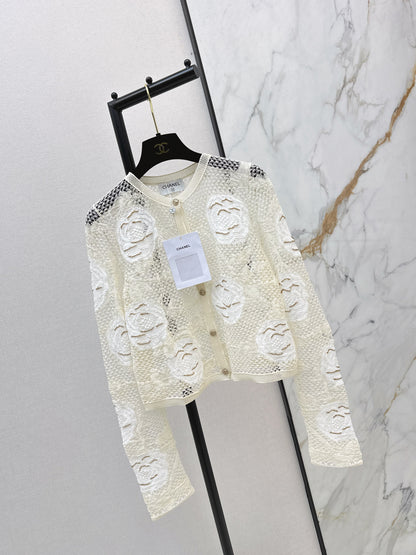 Chan NEW lace 3d flower cardigan