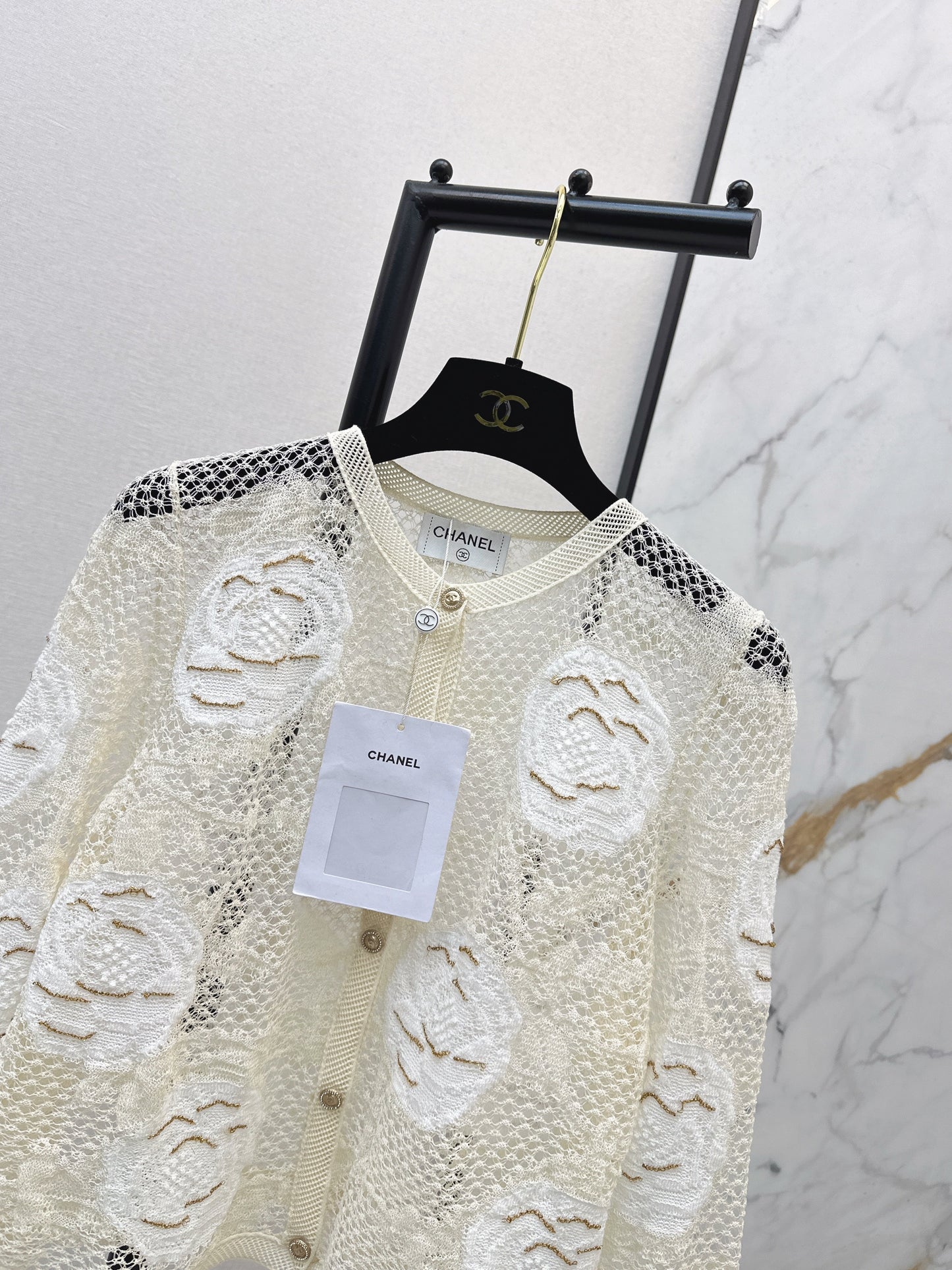 Chan NEW lace 3d flower cardigan