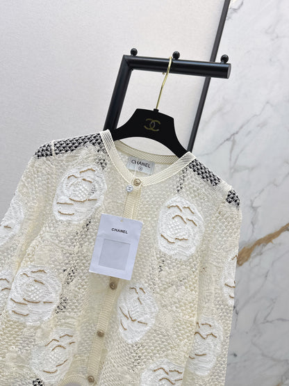 Chan NEW lace 3d flower cardigan
