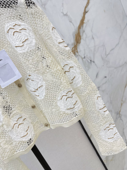 Chan NEW lace 3d flower cardigan