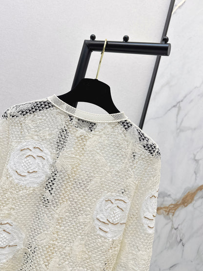 Chan NEW lace 3d flower cardigan