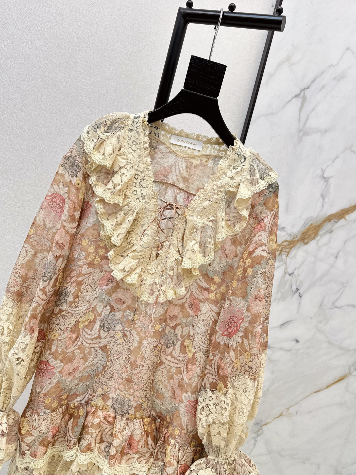 Zimm NEW lace contract flower dress