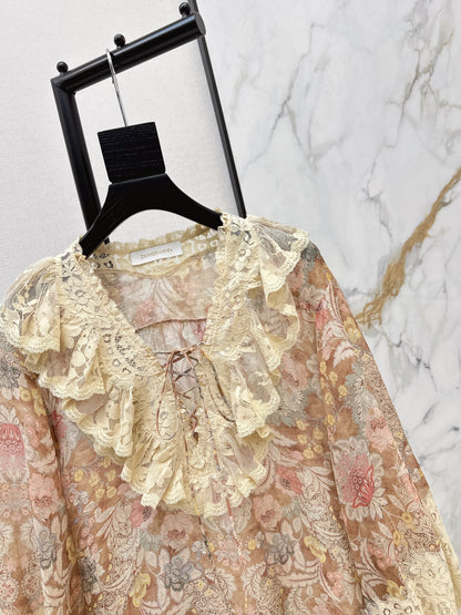 Zimm NEW lace contract flower dress