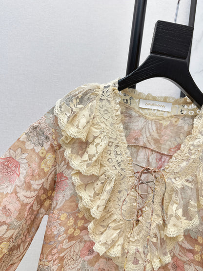 Zimm NEW lace contract flower dress